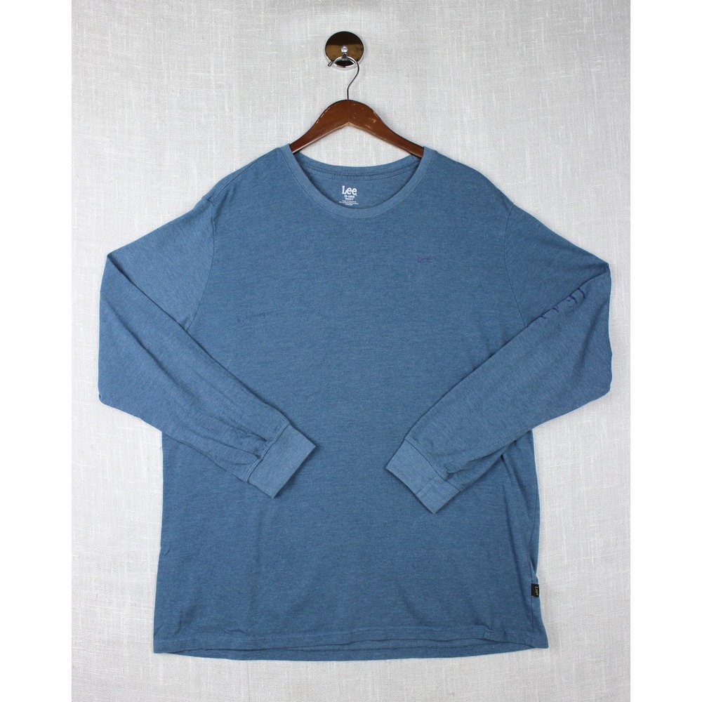 Lee Jeans Mens XXL Blue Long Sleeve T-Shirt‎ Regular Fit Cotton Blend